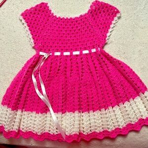 Baby girl crochet dress (hand made)